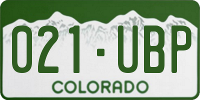 CO license plate 021UBP
