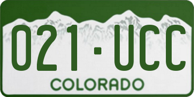 CO license plate 021UCC