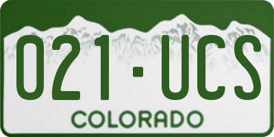 CO license plate 021UCS