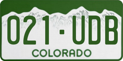 CO license plate 021UDB