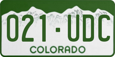 CO license plate 021UDC