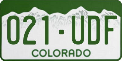 CO license plate 021UDF