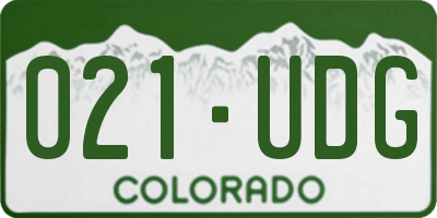 CO license plate 021UDG