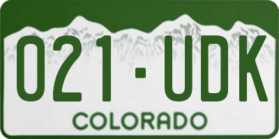 CO license plate 021UDK