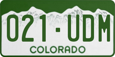 CO license plate 021UDM