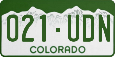 CO license plate 021UDN