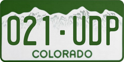 CO license plate 021UDP