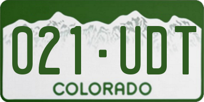 CO license plate 021UDT