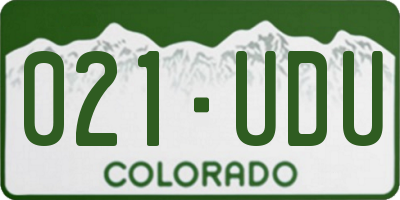 CO license plate 021UDU