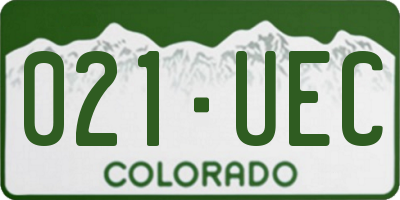 CO license plate 021UEC