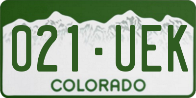 CO license plate 021UEK