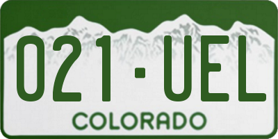 CO license plate 021UEL