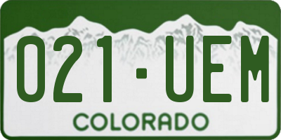 CO license plate 021UEM