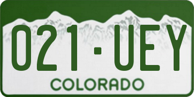 CO license plate 021UEY