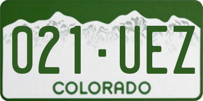 CO license plate 021UEZ