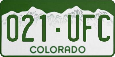 CO license plate 021UFC