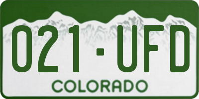 CO license plate 021UFD
