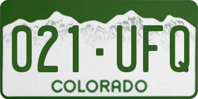 CO license plate 021UFQ