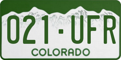 CO license plate 021UFR