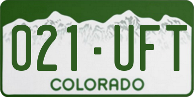 CO license plate 021UFT