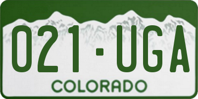 CO license plate 021UGA
