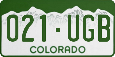 CO license plate 021UGB