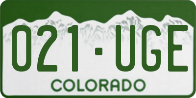 CO license plate 021UGE