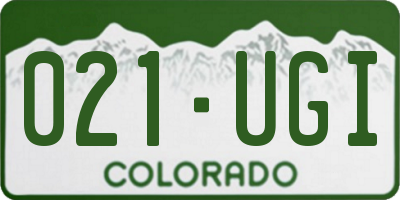 CO license plate 021UGI