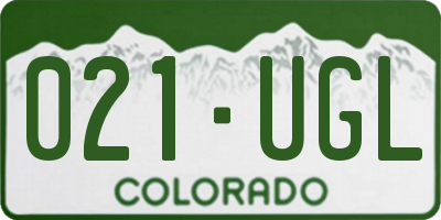 CO license plate 021UGL