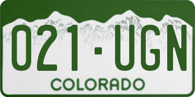CO license plate 021UGN