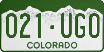 CO license plate 021UGO