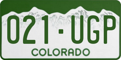 CO license plate 021UGP