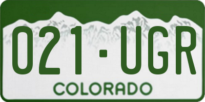 CO license plate 021UGR