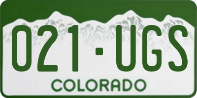 CO license plate 021UGS