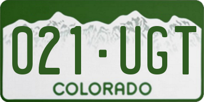 CO license plate 021UGT