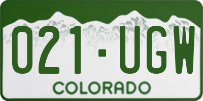 CO license plate 021UGW