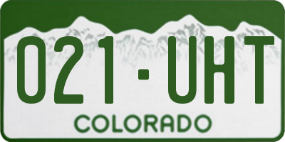 CO license plate 021UHT