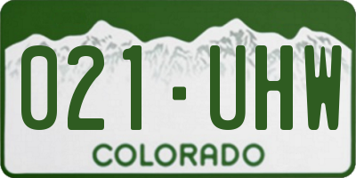 CO license plate 021UHW
