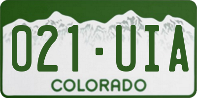 CO license plate 021UIA
