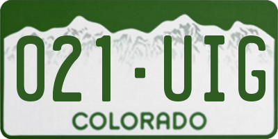 CO license plate 021UIG