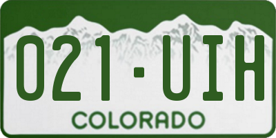 CO license plate 021UIH