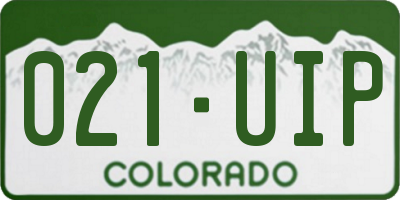 CO license plate 021UIP