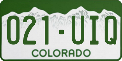 CO license plate 021UIQ