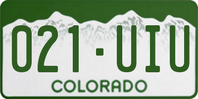CO license plate 021UIU