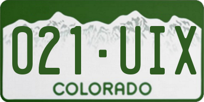 CO license plate 021UIX