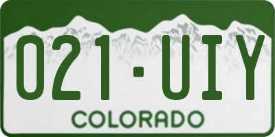 CO license plate 021UIY