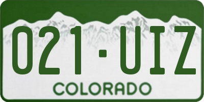 CO license plate 021UIZ