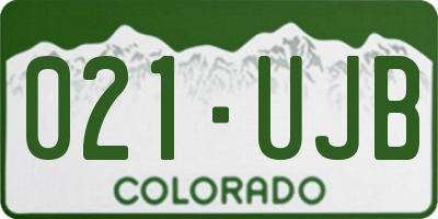 CO license plate 021UJB