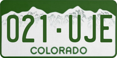 CO license plate 021UJE