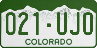 CO license plate 021UJO